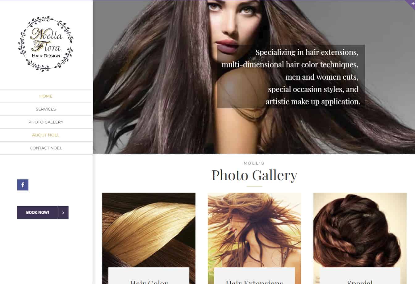 Noella Flora Hair Design site designed by CoBa Web Design