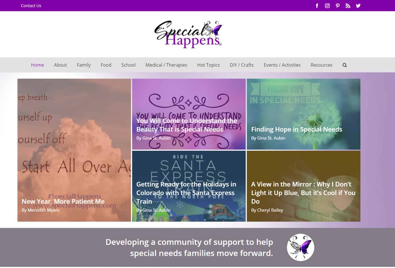 Special Happens site designed by CoBa Web Design